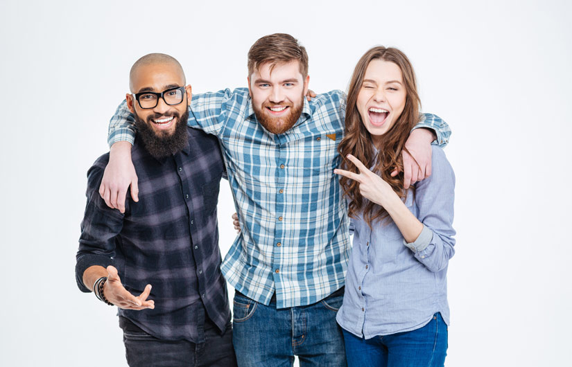 bad habits in addiction recovery, two young men and a young woman with arms around each other, posing for a picture - habits, Overcome Bad Habits in Addiction Recovery