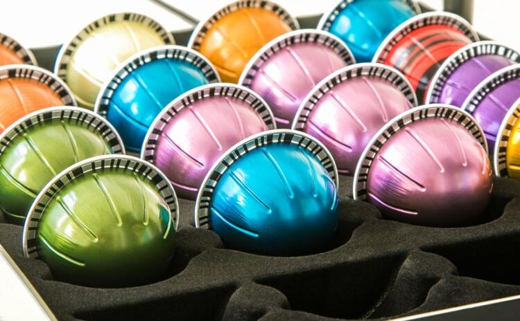 closeup of tray of colorful coffee pods - therapeutic