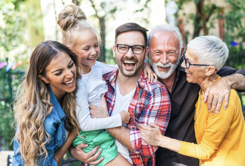 A multigenerational family.