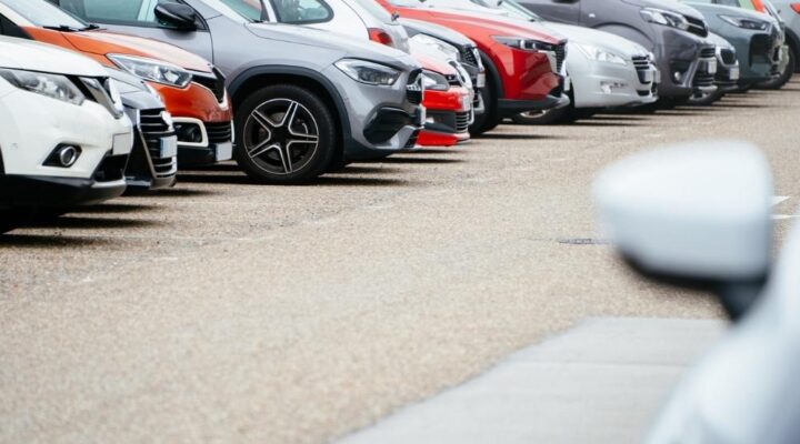 Cars in a parking lot